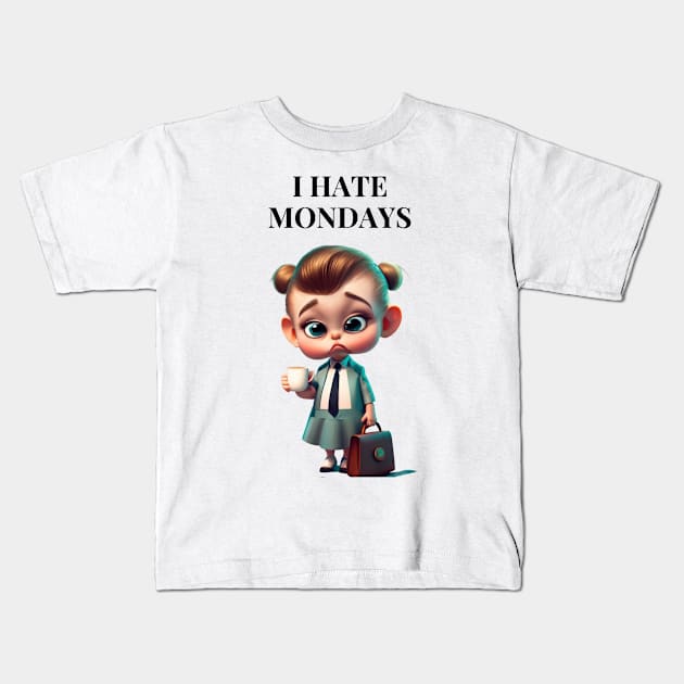 | Hate Mondays Kids T-Shirt by TooplesArt